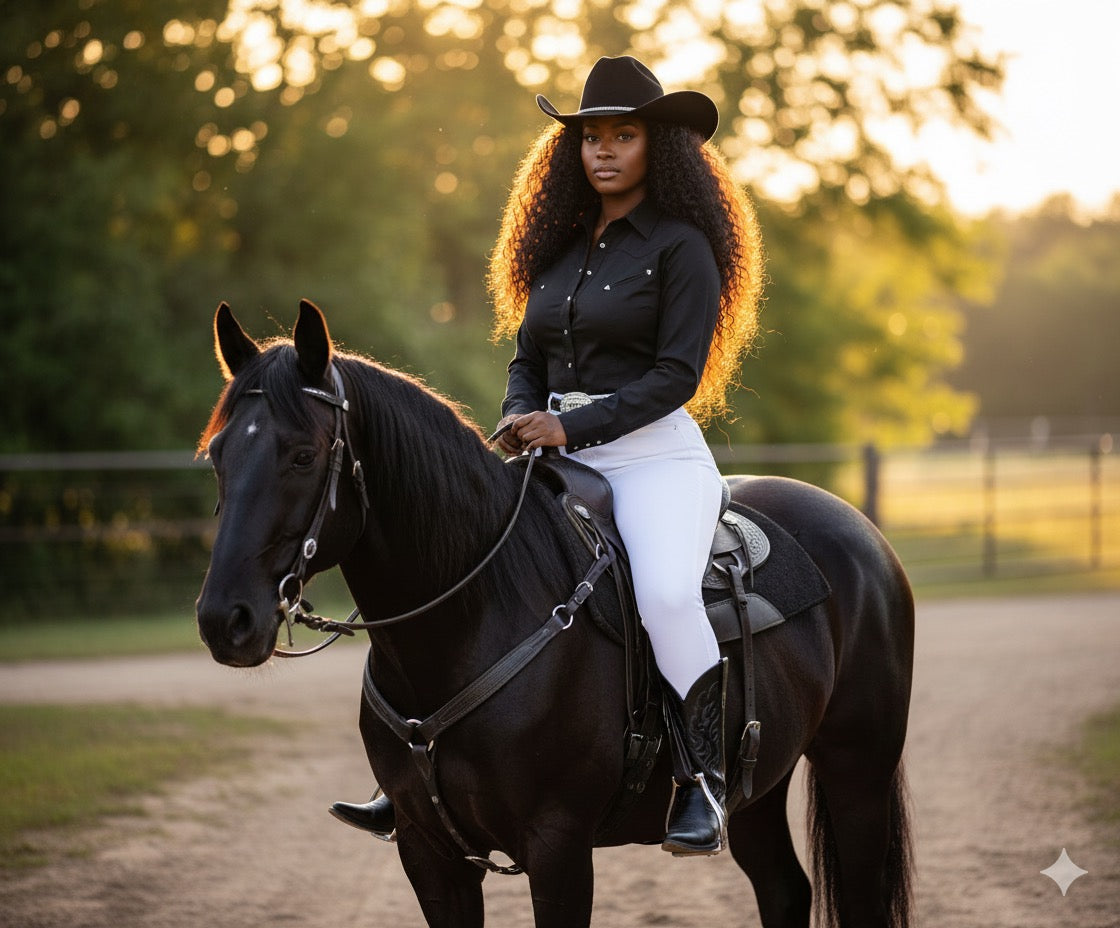 Black Reno Cowboy Hat w/ Rhinestone Belt