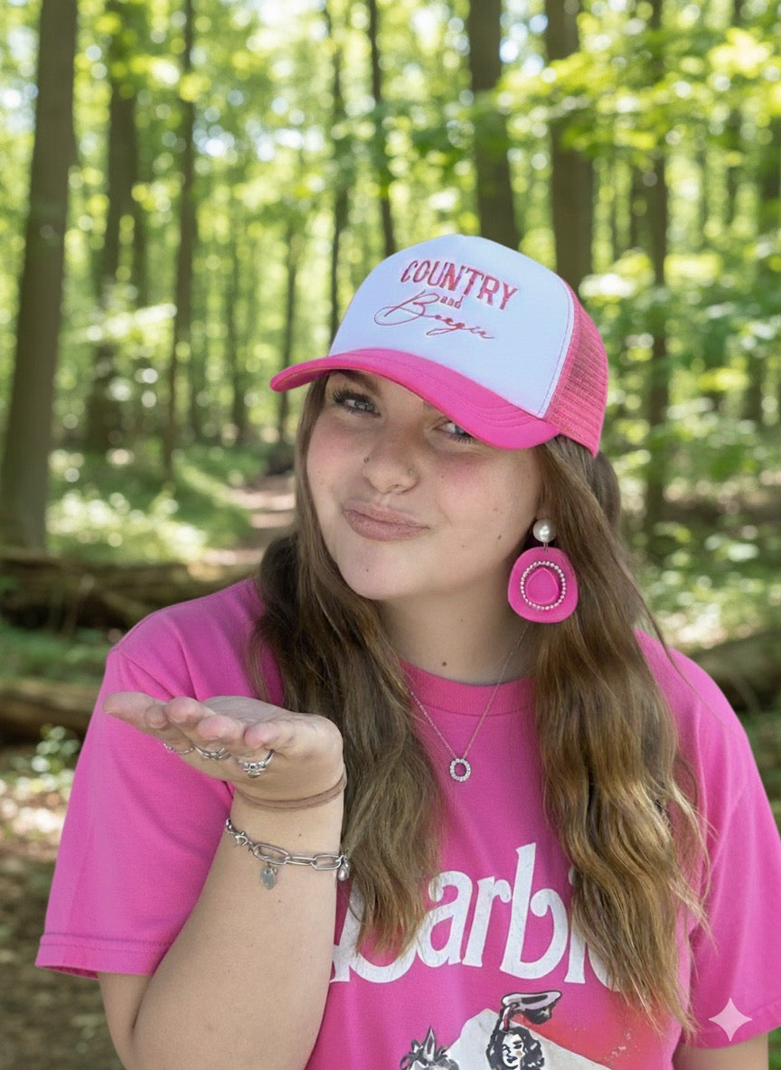Pink Country and Bougie Trucker Hat