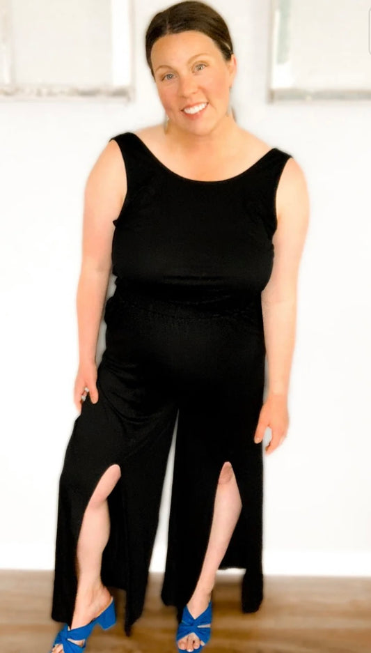 Black Dixie Double Splice Jumpsuit