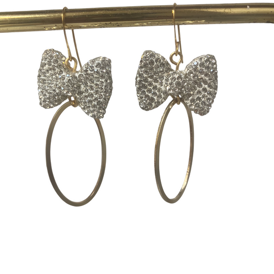 Rhinestone Bow Drops