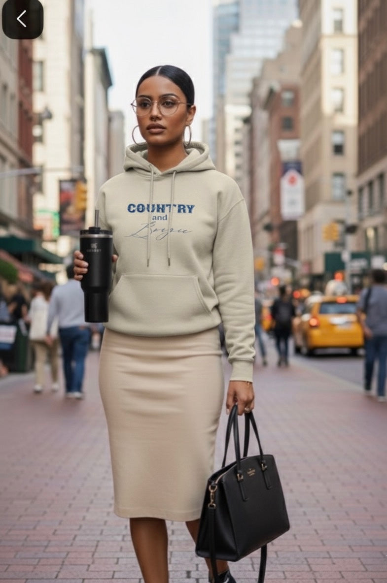Tan/Turquoise Country and Bougie Hoodie