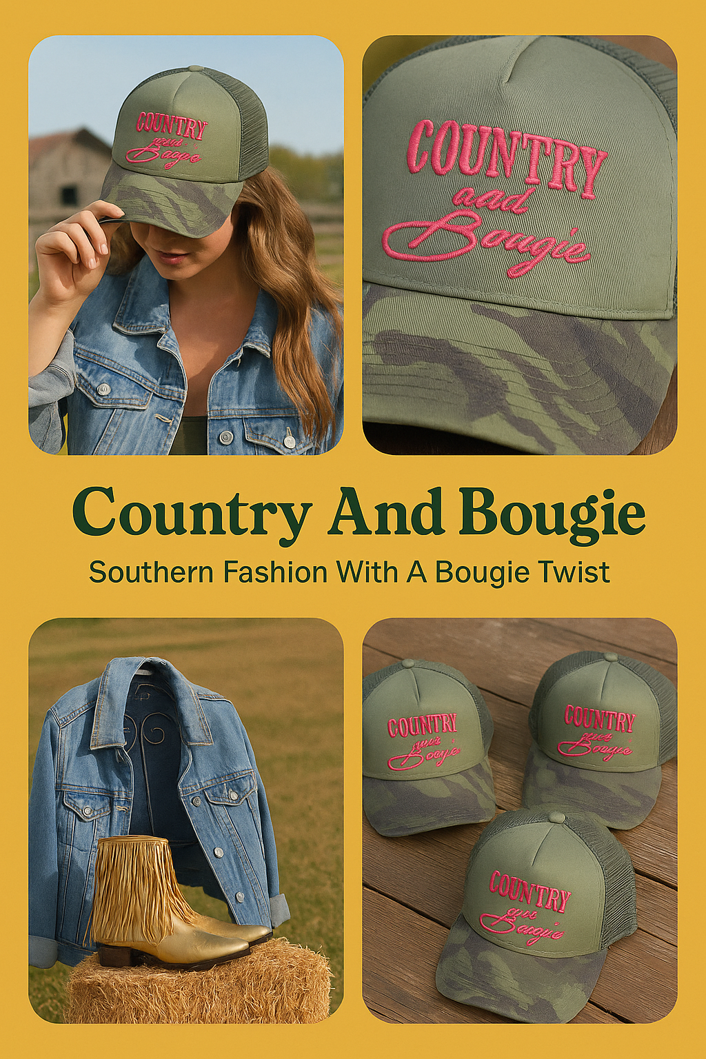 Camo/Pink Country and Bougie Trucker Hat