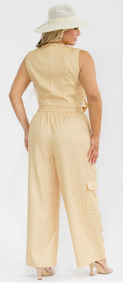 The Pinstripe Utility Vest & Cargo Pant Set