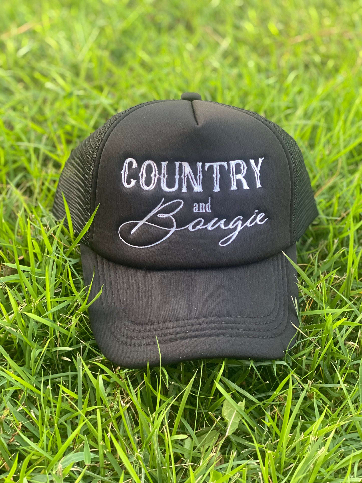 Black/White Country and Bougie Trucker Hat