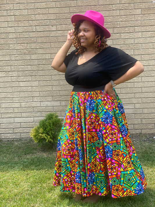 Stain Glass Tribal Full Skirt