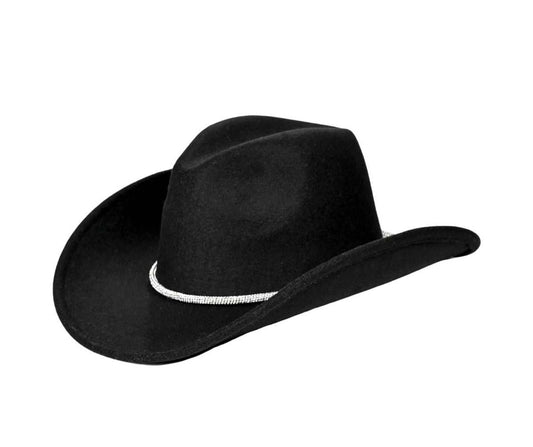 Black Reno Cowboy Hat w/ Rhinestone Belt