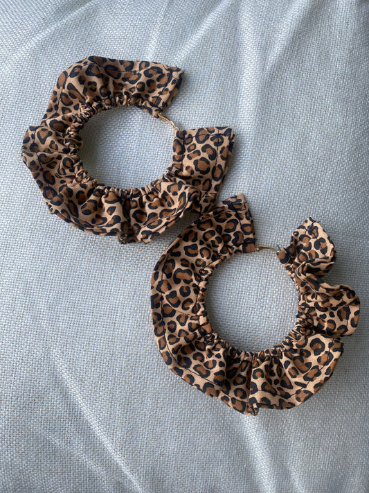 Leopard Large Scrunchie Earrings