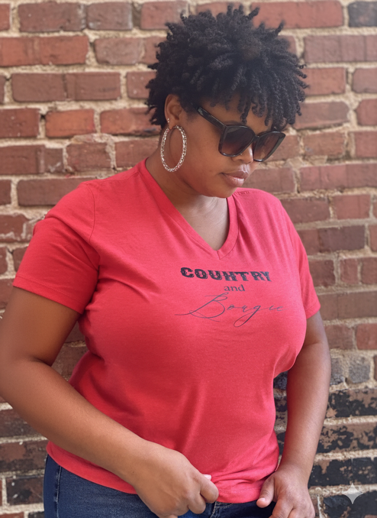 Red Heather Country and Bougie Tee