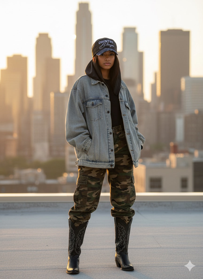 Denim Distressed Country and Bougie hat